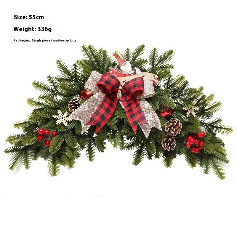 Christmas Decoration Upside Down Christmas Tree Horn Rattan Christmas Wreath