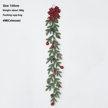 Christmas Decoration Upside Down Christmas Tree Horn Rattan Christmas Wreath